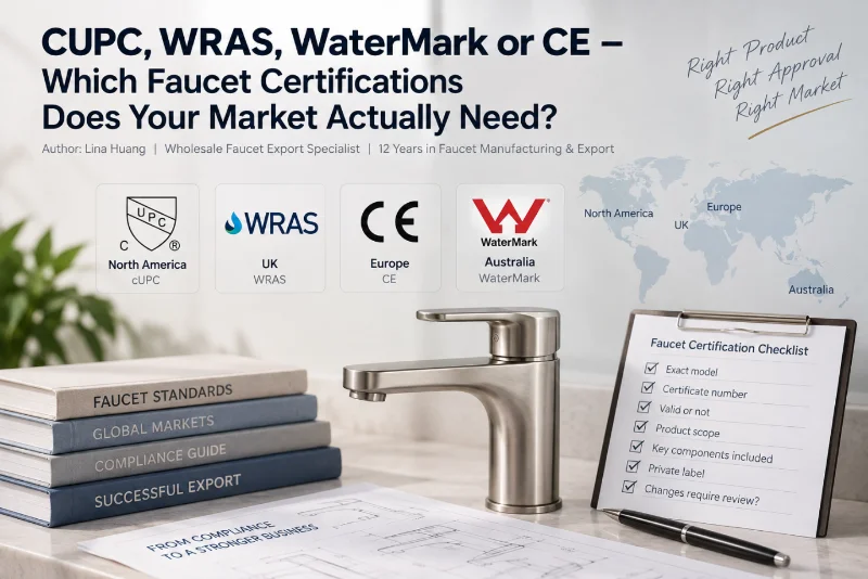 CUPC, WRAS, WaterMark o CE: di quali certificazioni per rubinetti ha effettivamente bisogno il tuo mercato?
