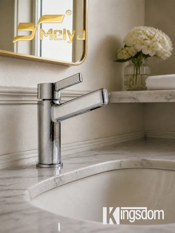 Rubinetto per lavabo geometrico angolare