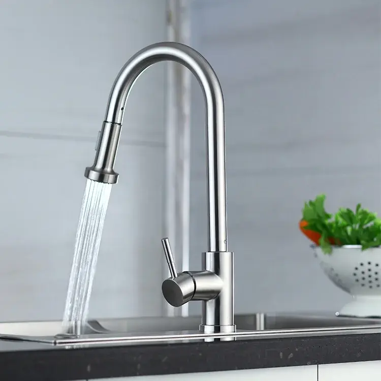 Stainless Steel Pull Out Kitchen Taps Faucet
