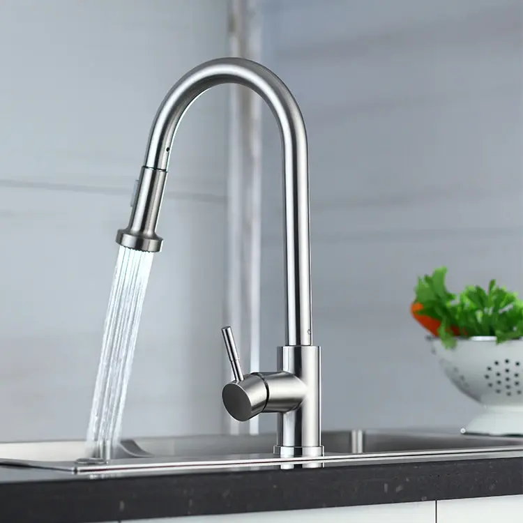 Acciaio inossidabile tira fuori cucina rubinetto